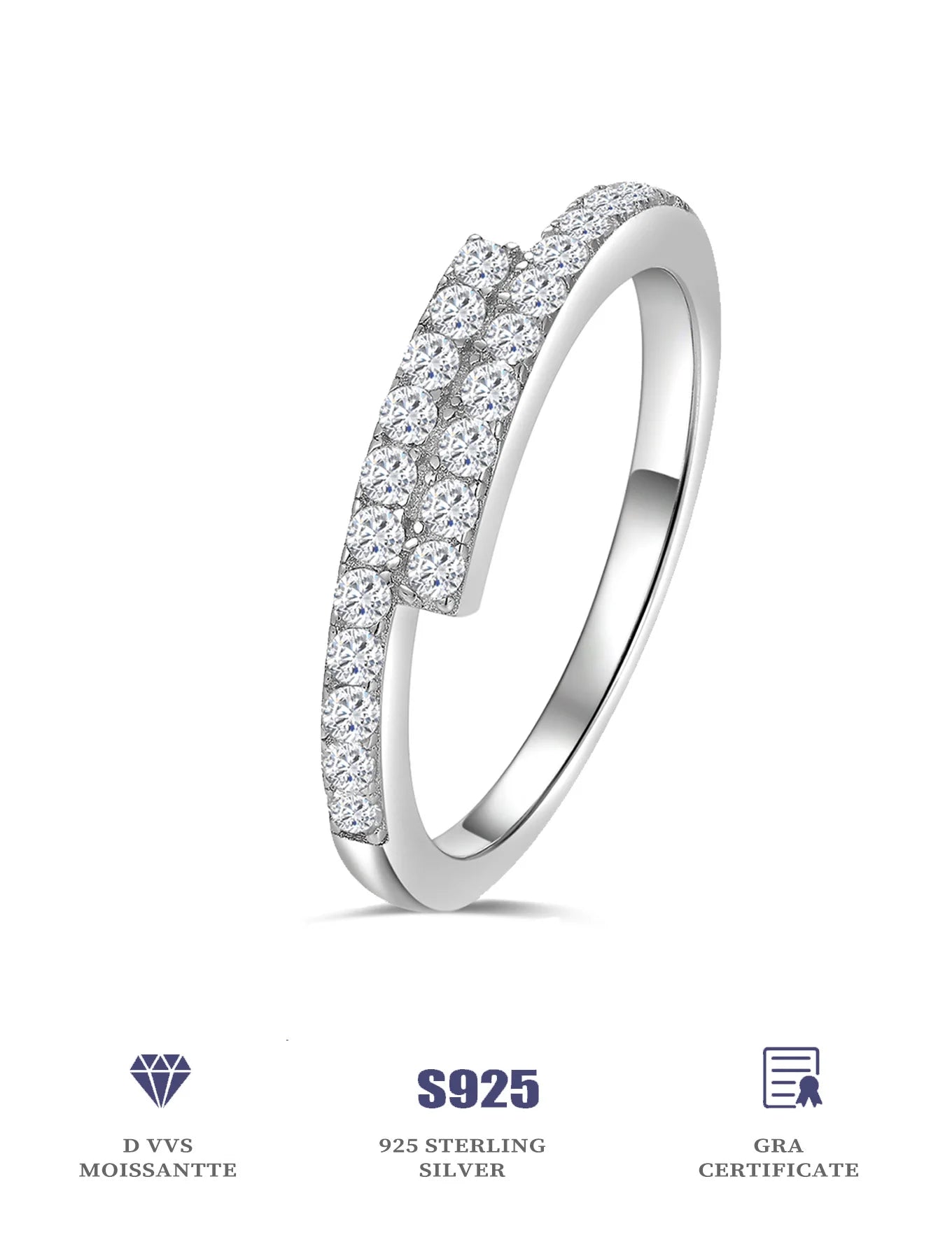 Moissanite 925 sterling silver ladies ring.