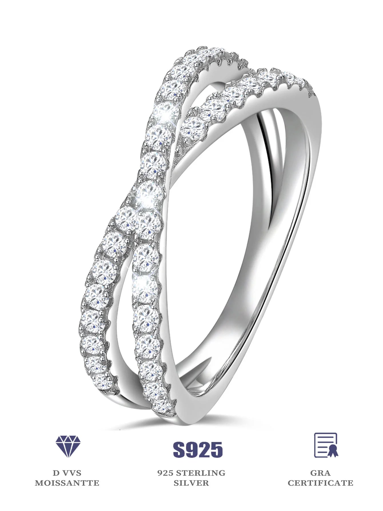 Moissanite 925 sterling silver ladies ring.