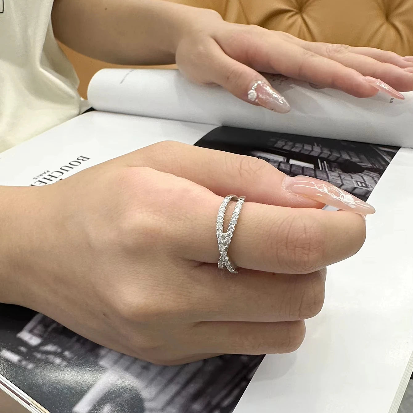 Moissanite 925 sterling silver ladies ring.
