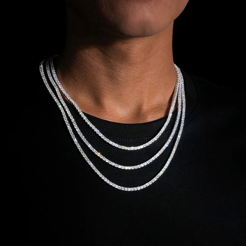 Silver S925VVS1 Moissanite Diamond GRA Certificate Tennis Chain