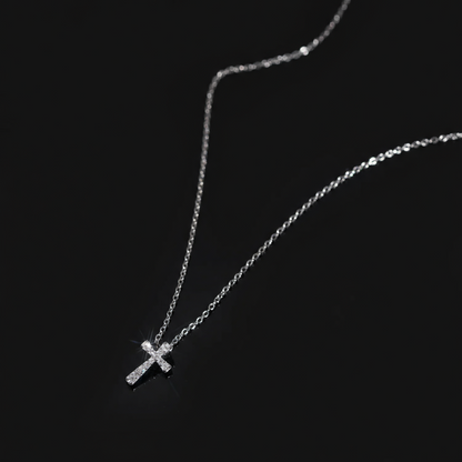 Elegant 925 Sterling Silver VVS1 Moissanite Diamond Cross Pendant