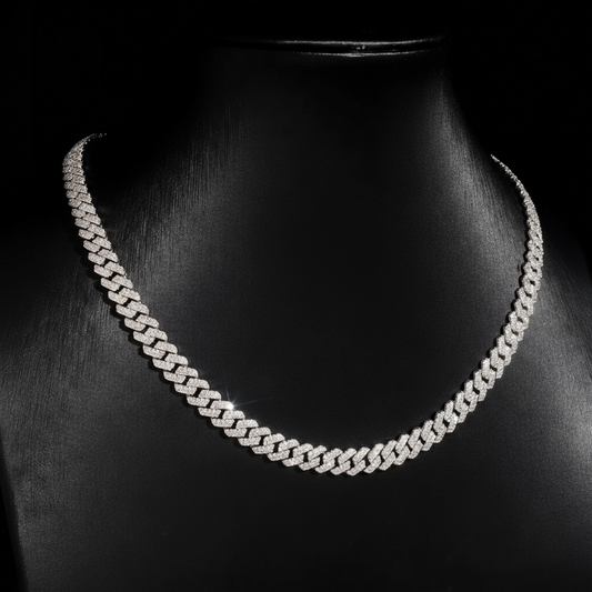 Pass Diamond Tester 925 Silver Moissanite Diamond Fine Jewelry Iced Out 8mm  Hip Hop Moissanite Cuban Link Chain